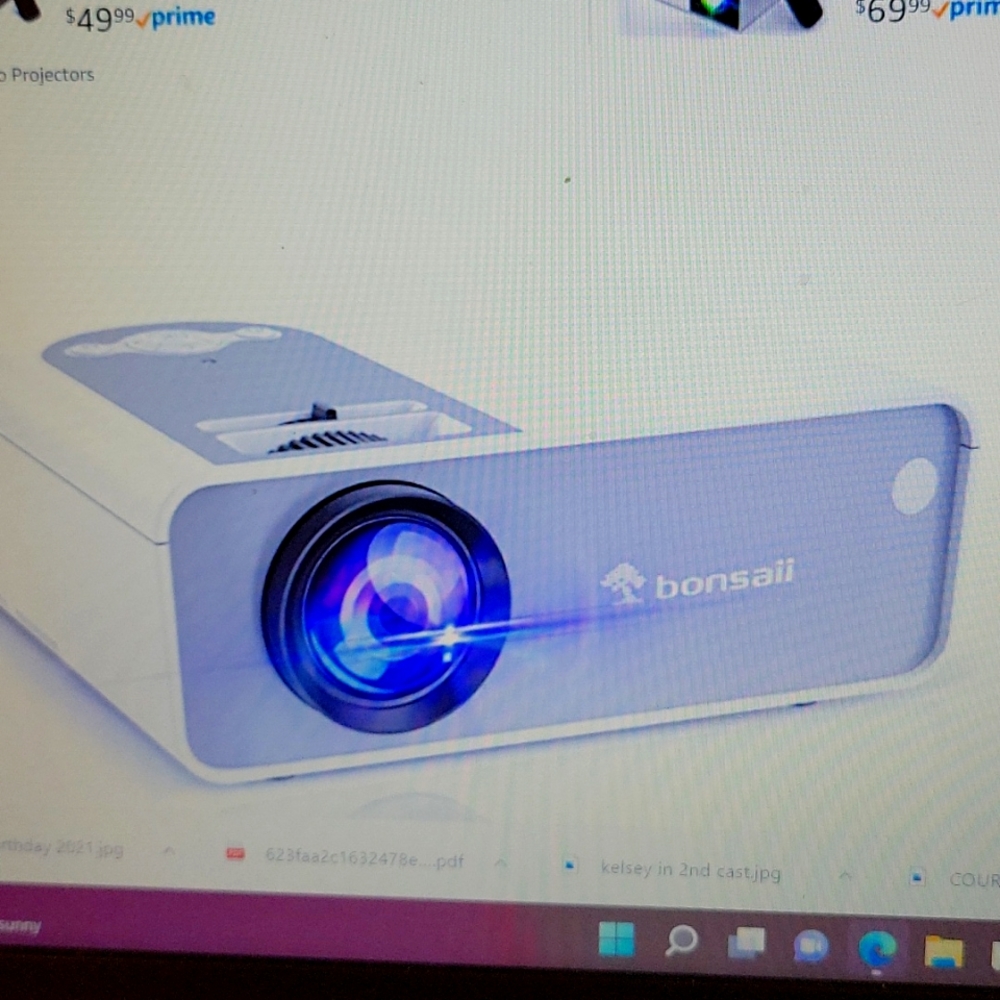 BONSAII mini movie projector PJ8005 1080p outdoor movie home theater…New